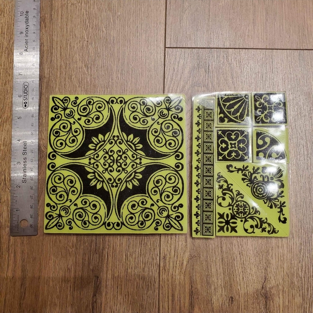 Artistic Black and Yellow Home Design Stamps